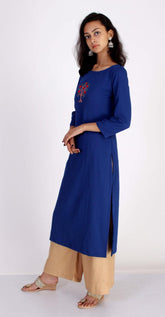 Blue Straight Kurti